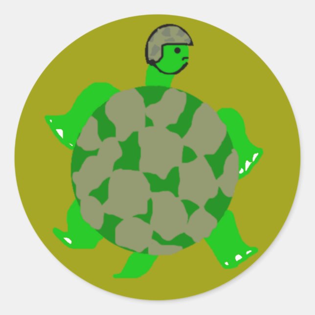Camo Turtle Stickers Runt Klistermärke (Framsida)