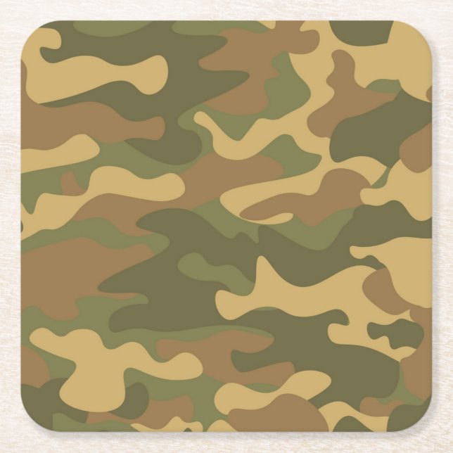 Camo Underlägg Papper Kvadrat (Framsidan)