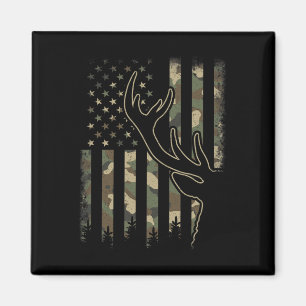 Camo Us Flagga Elk Buck Camouflage Hjort Hunting H Magnet