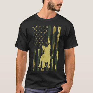 Camo US Flagga Fransk Bulldog Frenchie Patriot Hun T Shirt