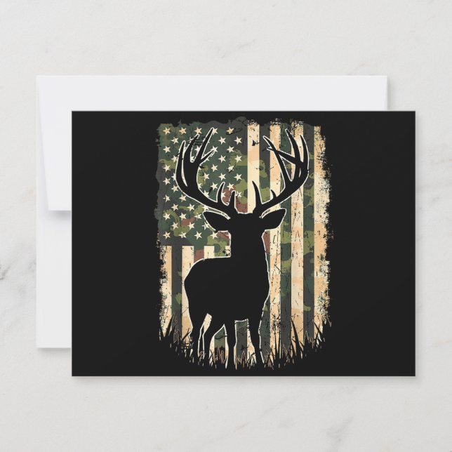 Camo US Flagga Hjort Hunting Camoflage Hunter (Framsida)