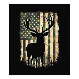 Camo US Flagga Hjort Hunting Camoflage Hunter Fototryck