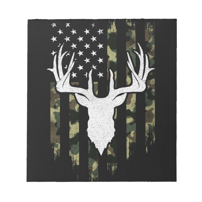 Camo Us Hjort Elk Buck Camoflage Hunting Anteckningsblock (Framsida)