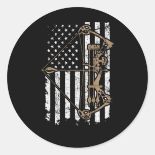 Camo USA flagga Archery Compound Bow - Bow Hunter Runt Klistermärke