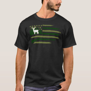 Camo USA flagga Whitetail Hjort Rifle Camouflage H T Shirt