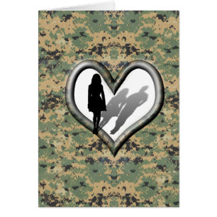 Camo Woman saknade mankort Hälsningskort