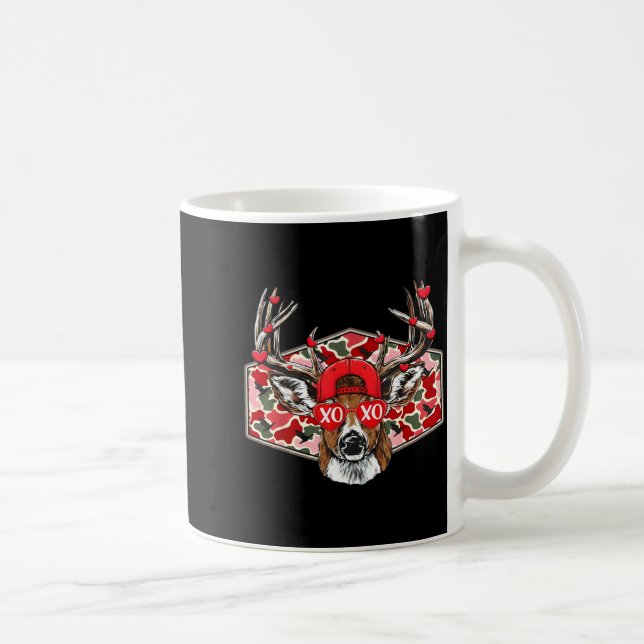 Camo Xoxo Valentine Buck Deer Hunting Season Famil Kaffemugg (Höger)