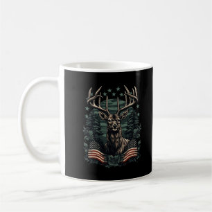Camoflage American Flagga Antlers Hjort Hunting Lo Kaffemugg