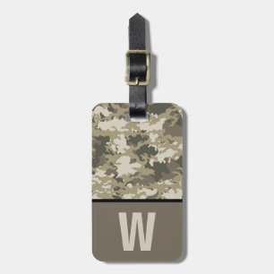 Camoflauge, Camo, Färg Block Barn Initial Bagagebricka