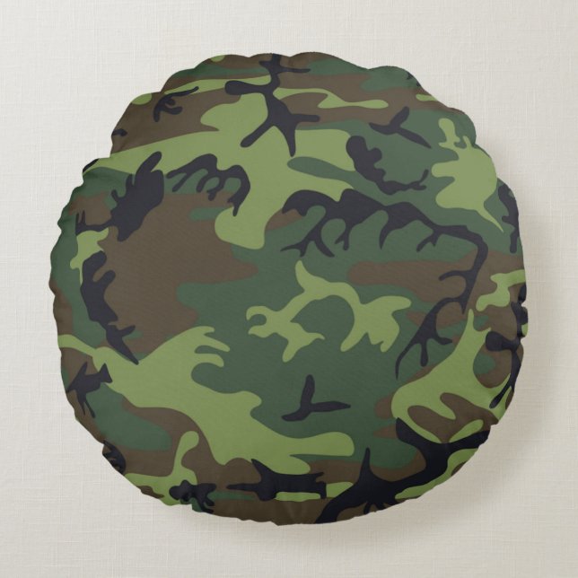 CAMOFLAUGE MÖNSTER RUND KUDDE (Framsidan)