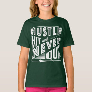 Camogie Hustle Slå och sluta aldrig, GAA Gaelic Ga T Shirt