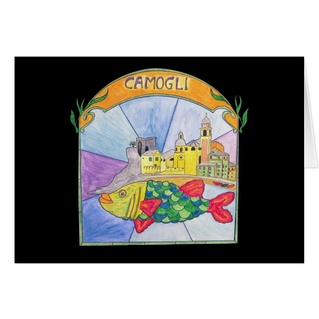Camogli Fish Hälsningskort (Framsidan Horizontal)