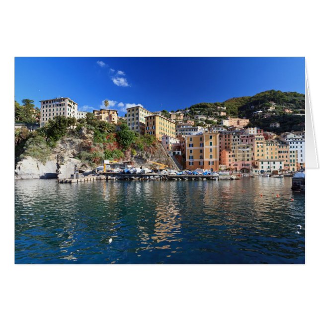 Camogli från havet hälsningskort (Framsidan Horizontal)
