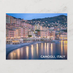 Camogli Italien Italy Sunset Travel Photo Vykort