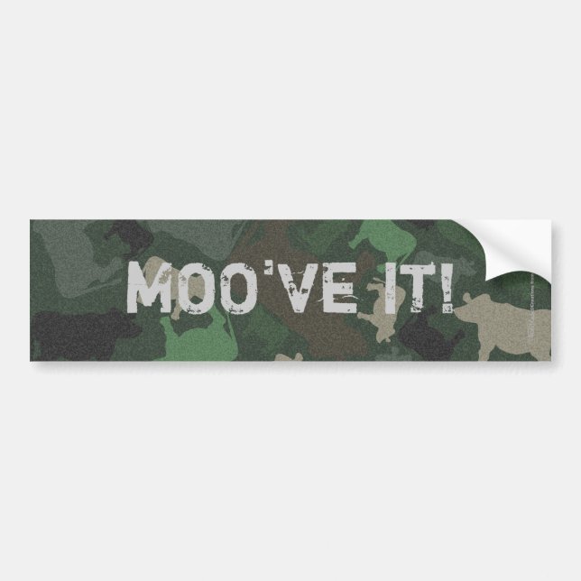 CaMOOflage Cow Collage i Grönt Bildekal (Framsidan)