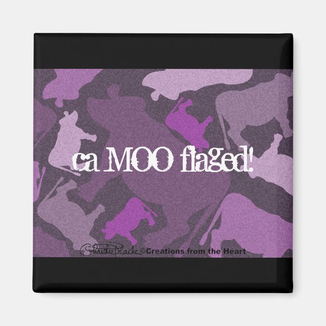 CaMOOflage Cow Collage in Lila Magnet (Framsidan)