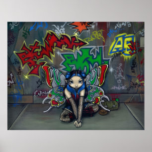 Camouflage 1 urban fairy graffiti Art Skriv ut Poster