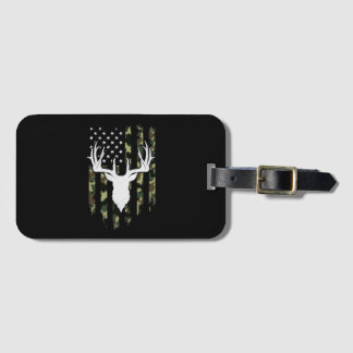 Camouflage American Flagga Hjort Hunting Bagagebricka