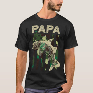 Camouflage American Flagga Snook Fishing Pappa Sno T Shirt