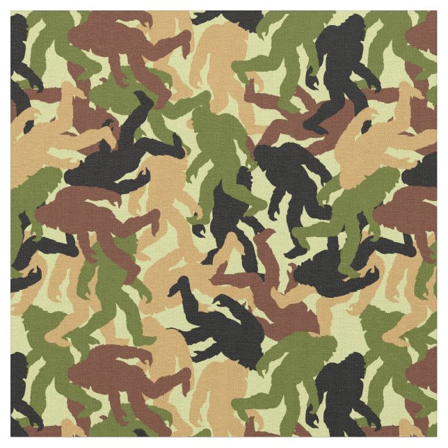 Camouflage Bigfoot Sasquatch Camo Mönster Tyg (Närbild)