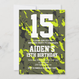 Camouflage Birthday Inbjudan