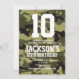 Camouflage Birthday Inbjudan