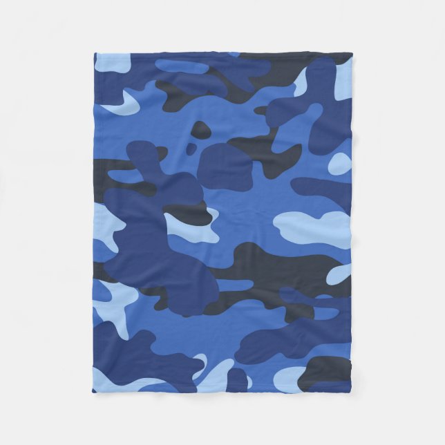 Camouflage Blue Camo Army Mönster Fleecefilt (Framsidan)