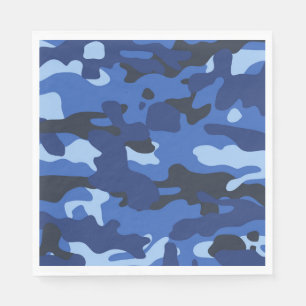 Camouflage Blue Camo Army Mönster Pappersservett