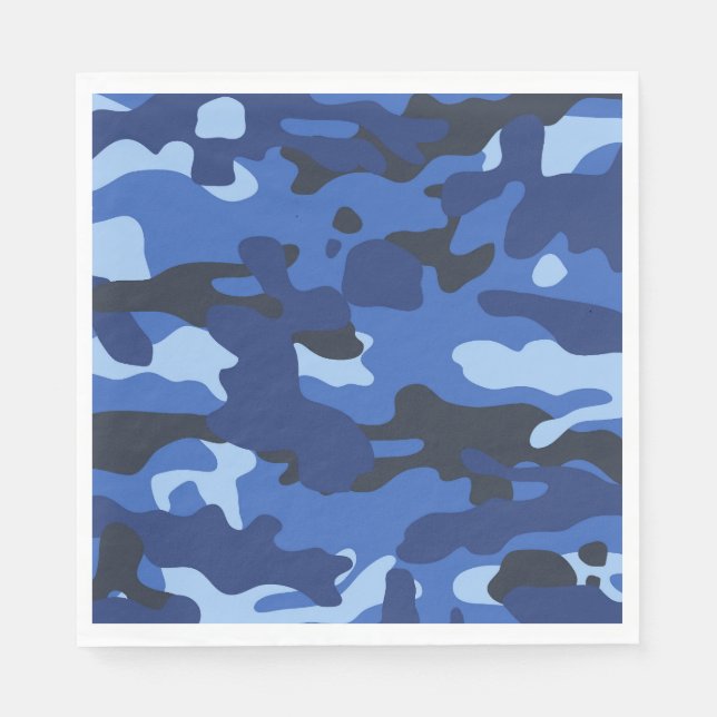 Camouflage Blue Camo Army Mönster Pappersservett (Framsidan)