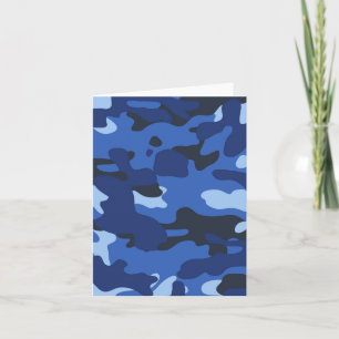 Camouflage Blue Camo Mönster Kort
