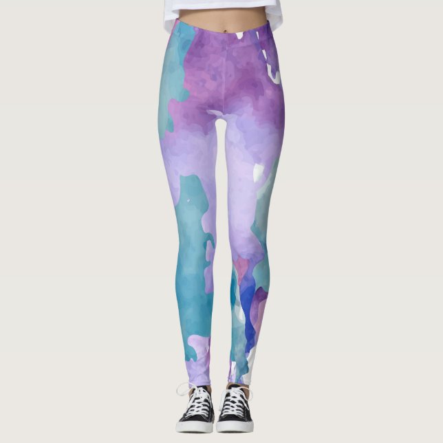 Camouflage Blue Leggings (Framsida)