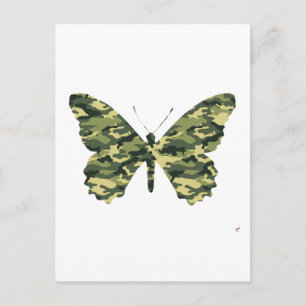Camouflage Butterfly Silhouette Vykort