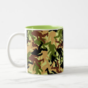 Camouflage Camo Bigfoot Patterned Hunting Två-Tonad Mugg