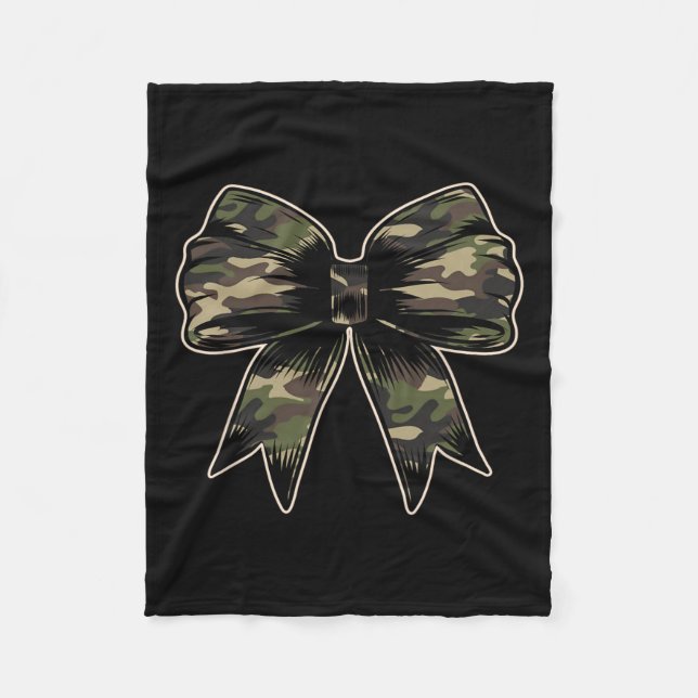 Camouflage Camo Bow Camo Coquette Bow Hunting Wome Fleecefilt (Framsidan)