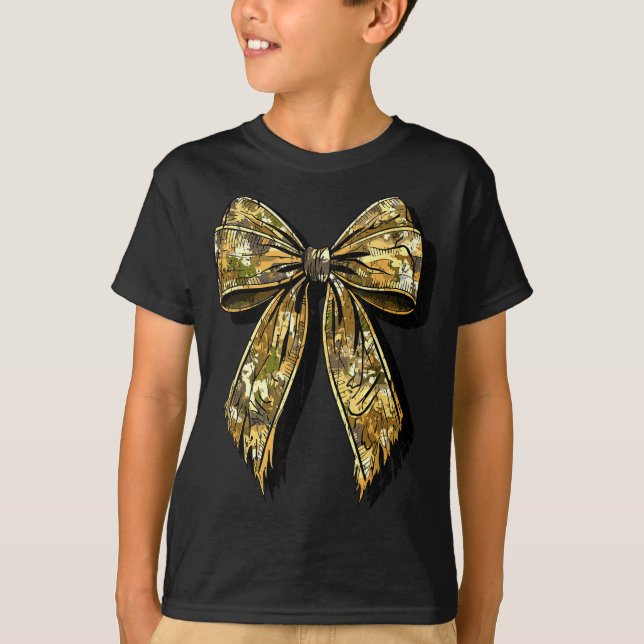 Camouflage Camo Bow Hunting Girl  T Shirt (Framsida)