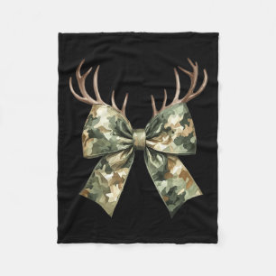 Camouflage Camo Coquette Bow Hunting Hjort Hunter  Fleecefilt