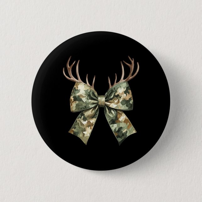 Camouflage Camo Coquette Bow Hunting Hjort Hunter  Knapp (Framsida)