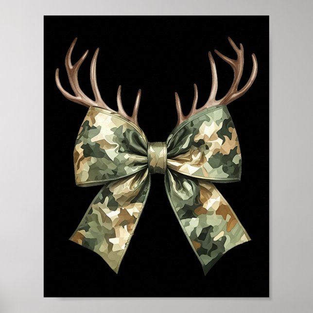 Camouflage Camo Coquette Bow Hunting Hjort Hunter  Poster (Framsidan)