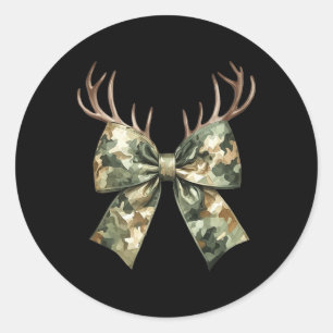 Camouflage Camo Coquette Bow Hunting Hjort Hunter Runt Klistermärke