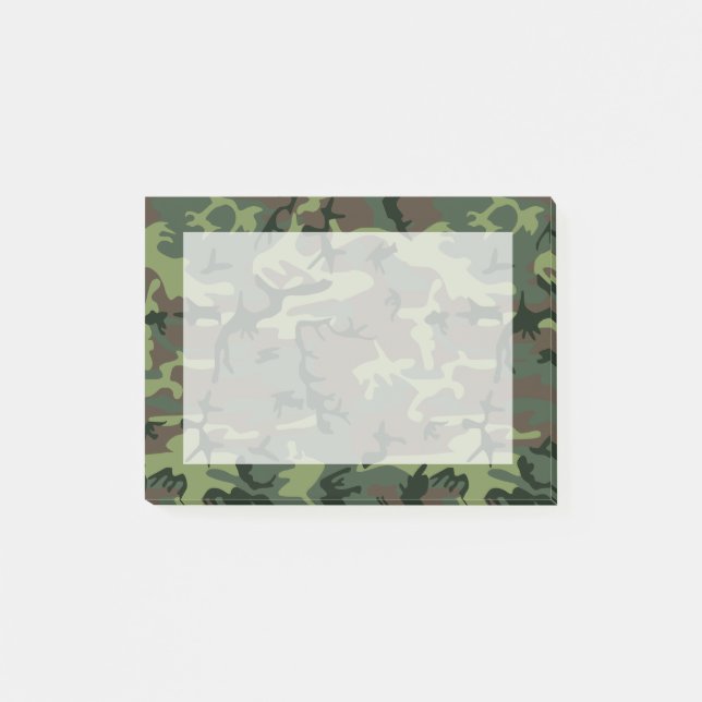 Camouflage Camo Grönt Brown Mönster Post-it Block (Framsida)