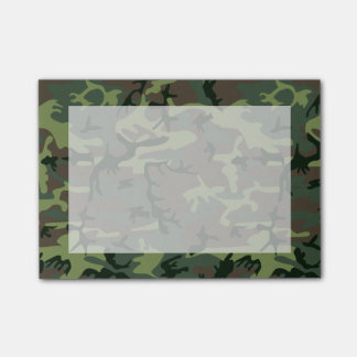 Camouflage Camo Grönt Brown Mönster Post-it Block