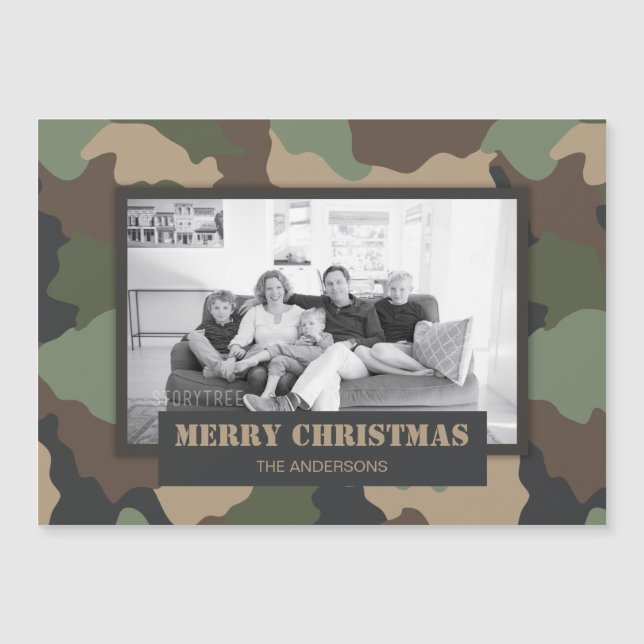 Camouflage Camo Milit jul Photo Magnet (Framsida)