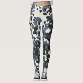 Camouflage Camo Police Grått Black White Leggings