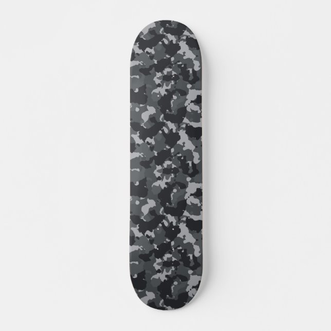 Camouflage Camo Urban Black grått Mini Skateboard Bräda 18,5 Cm (Framsida)