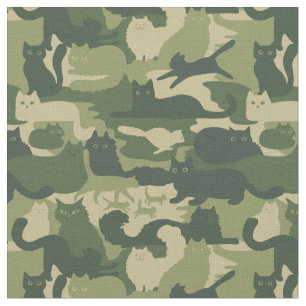 Camouflage Cats Mönster Army Grönt Kattunge Camo Tyg