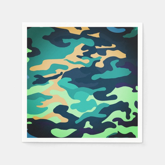 Camouflage Cocktail Napkin Pappersservett (Framsidan)