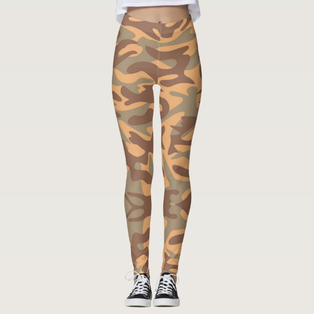 Camouflage Desert Army - Power Yoga Leggings (Framsida)