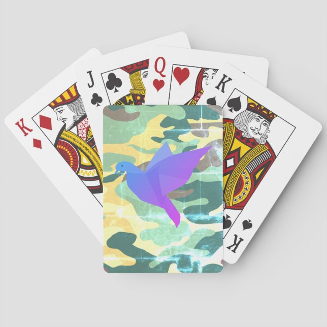 Camouflage Dove, fredskort Casinokort (Baksidan)