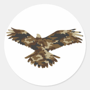 Camouflage Eagle Silhouette Runt Klistermärke