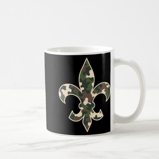 Camouflage Fleur De Lys Camo Mardi Gras Festive Ne Kaffemugg (Höger)